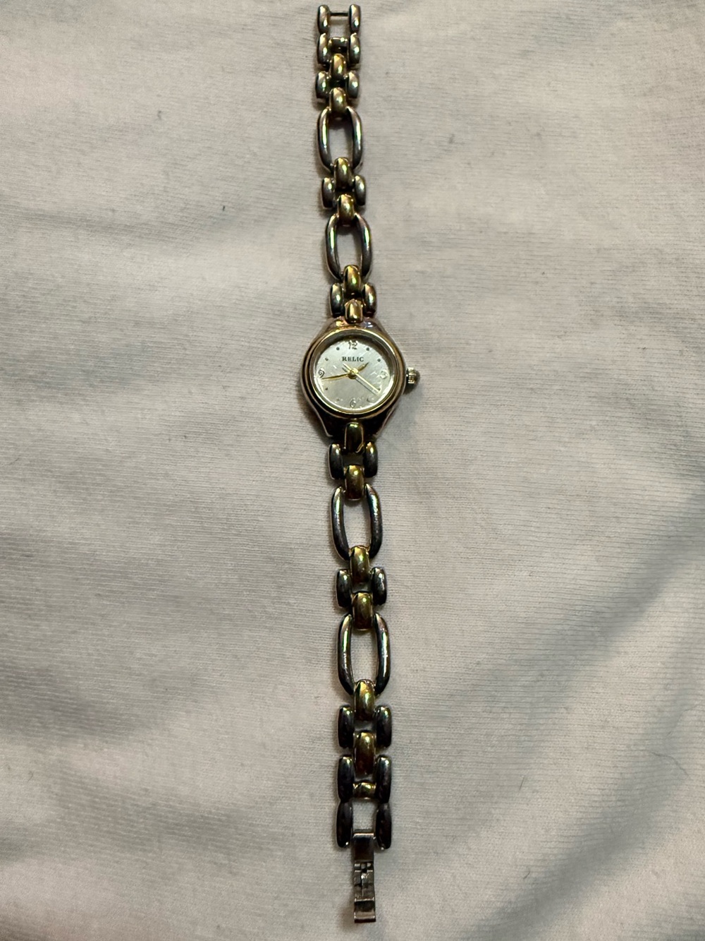 Vintage Relic by Fossil Folio Women's Two-Tone Chain Link Watch ZR33198 — As Is